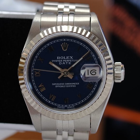 Rolex Datejust 69174 Factory Blue Dial 26mm Watch - Picture 8 of 14